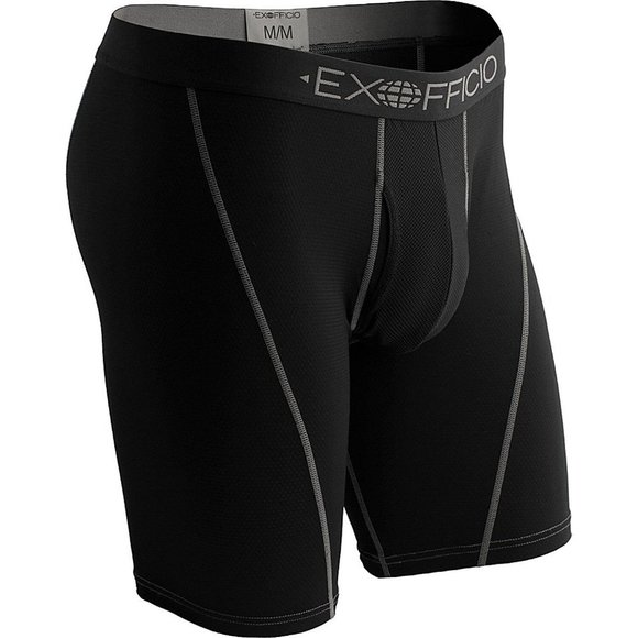 Exofficio Men's Give-N-Go Sport Mesh 9-inch Boxer Brief Solid Black - 1241-2335 - Picture 1 of 1